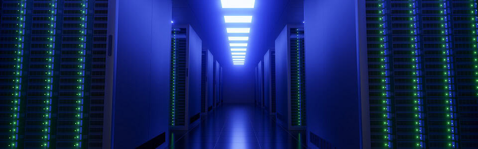 Server room interior. 3D Render
