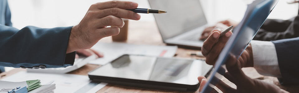 Business people, teamwork and meeting for strategy, planning or